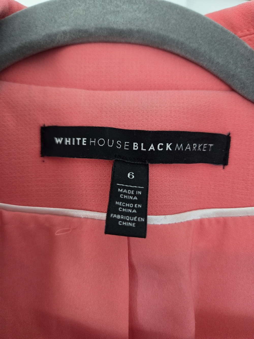 White House Black Market Coral Single Gold Button Blazer - Picture 4 of 5